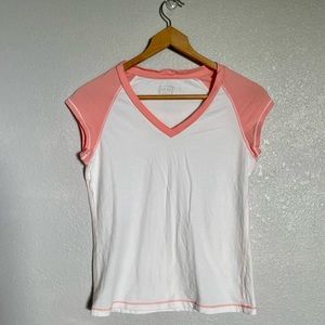Aspire White Peach V-Neck Active T-Shirt - Size M